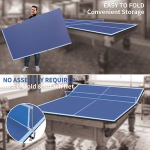 Mesa de Ping Pong Plegable Moderna de 9 pies con Superficie de Aluminio de 25 mm para Juegos en Interiores, Diseño Portátil, Modelo D0100XTK8I2 - Product Image 5
