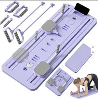 Planche de Pilates avec minuteur et barres de pompes, pliable, multifonctionnelle, pour entraînement abdominal et corps entier pour femmes