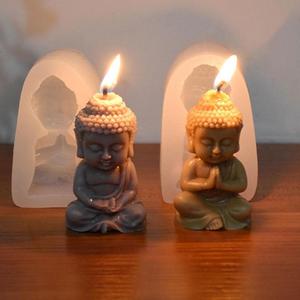 Miniature Buddha Candle Silicone Mold Amitabha Shaped Chinese Elements Handmade Ornament <b>DIY</b> Candle Making <b>Kit</b> - Product Image 1
