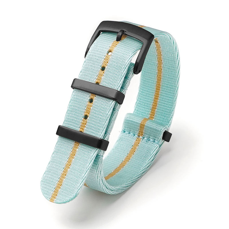 5 # bleu clair et jaune + boucle noire