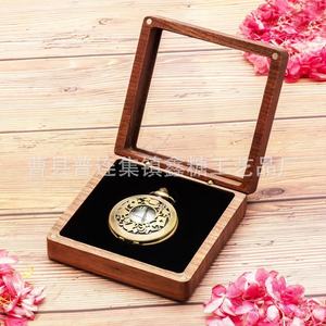 Caja para monedas de madera de nogal con tapa acrílica para monedas conmemorativas, 10x10 cm, capacidad 1,3 L, organizador de joyas, estuche de almacenamiento - Product Image 2