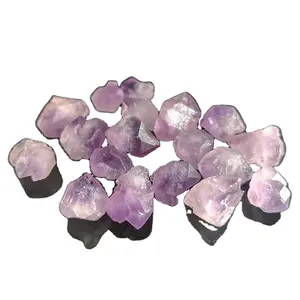 天然紫水晶花不规则愈合石紫色砾石矿物石英风水