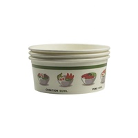 Récipient blanc écologique personnalisé jetable pour fast-food à emporter soupe à la crème glacée 250ml 500ml bol à salade en papier kraft avec couvercle