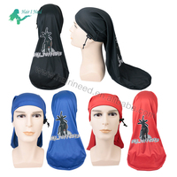 Bonnet de nuit extra long personnalisé avec logo pour tresses, dreadlocks, cheveux bouclés naturels avec cordon réglable