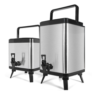 Distributeur <span class=keywords><strong>de</strong></span> boissons en acier inoxydable à double paroi Moseener, baril carré, robinet pour thé à bulles/café/jus, 5L/8L pour hôtels - Product Image 1