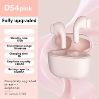 DS4 TWS Earbuds Kontrol Sentuh Waktu Putar 4 Jam Kotak Pengisi Daya untuk Musik dan Panggilan