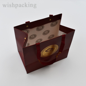 Sac <span class=keywords><strong>De</strong></span> Marque <span class=keywords><strong>De</strong></span> Luxe, bolsas <span class=keywords><strong>de</strong></span> compras <span class=keywords><strong>de</strong></span> papel impresas Rojas cuadradas <span class=keywords><strong>de</strong></span> lujo personalizadas con logotipos - Product Image 4