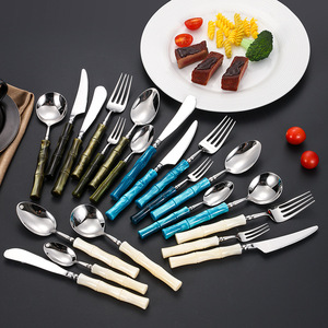 304 Stainless Steel Cutlery <b>Set</b> Knives Forks Spoons European American Style Hotel Durable Dinnerware <b>Set</b> - Product Image 1