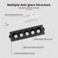 Projecteur intégré Offre Spéciale encastré plafond oblong réflecteur Laser lame boutique lampe commerciale Led calandre linéaire vers le bas Spot Light