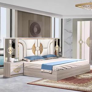 Set Camera da Letto Elegante <span class=keywords><strong>Pinar</strong></span> Stile Turco 2025 di Alta Qualità con Testiera Illuminata e Armadio Specchiato in Legno Smart Vendita Calda - Product Image 2