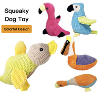 Jouet pour chien coloré, durable, en peluche, couineur, interactif, anti-ennui, mignon, pour le nettoyage et le nettoyage des dents, en forme de flamant rose, oie, perroquet, canard