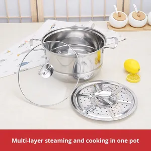 Ensemble de casseroles en acier inoxydable 10 pièces avec couvercles en verre, induction, pour cuisiner des ragoûts, des soupes, des casseroles, des poêles avec ustensiles - Product Image 4