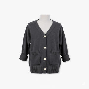 100% Acrylic Anti-Wrinkle Vietnam Cable Knit <b>Cardigan</b> 4 button Pocket <b>Cardigan</b> Full Casual V-neck Solid color - Product Image 5