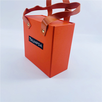 Boîtes d'emballage recyclables orange et bleues en carton, boîte cadeau pour la Saint-Valentin, boîte à tiroir coulissant, emballage pour sac en cuir avec tirette métallique
