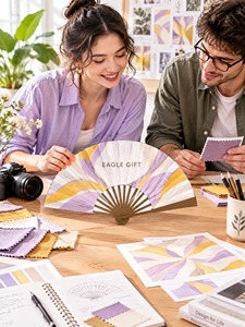 Personalized Silk Fabric <b>Hand</b> <b>Fan</b> Custom Bamboo Rib Folding Wedding <b>Fan</b> <b>Hand</b> - Product Image 2