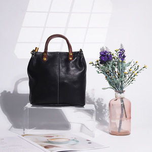 กระเป๋าถือหนังแท้ย้อนยุคหนังฟอกฝาดทำด้วยมือสำหรับผู้หญิงกระเป๋าสะพายไหล่เรียบง่ายหลากสี - Product Image 4