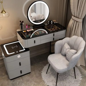 <strong>Contemporary</strong> Luxury <strong>Dressing</strong> <strong>Table</strong> With Chest Modern Minimalist Extendable Makeup Desk For Master Bedroom Hotel Decor - Product Image 4