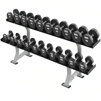 Support de rangement horizontal robuste pour haltères, capacité 10 barres, usage commercial