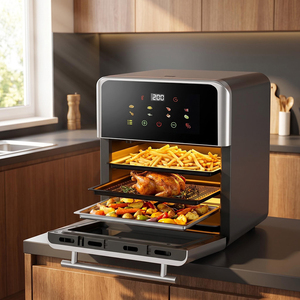 Friteuse à air sans huile grande capacité 8L 10L 12L, four électrique intelligent multifonction numérique en acier inoxydable et verre, <span class=keywords><strong>prix</strong></span> usine - Product Image 1