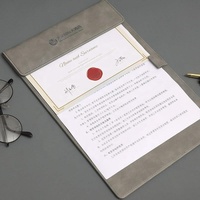 Porte-reçus en cuir PU personnalisé avec logo de restaurant, clip d'écriture, clip magnétique pour menu A4 A5 avec fente pour stylo
