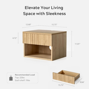 Table de <span class=keywords><strong>chevet</strong></span> beige haut de gamme, design moderne européen à rainures verticales, sur mesure et en gros - Product Image 2