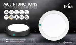 Plafonnier Upshine IP65 IK10 à intensité variable, en matériau ignifuge, avec kits d'urgence |   Capteur réglable, 3CCT, puissance - Product Image 5