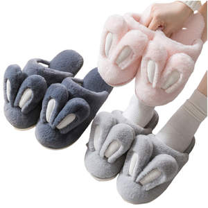 Mujeres señoras acogedor Cable cálido hogar interior 3D lindo salón peludo mujeres esponjosas zapatillas deslizantes - Product Image 1