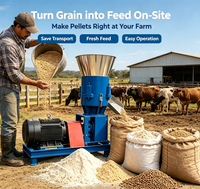 Nouvelle machine de traitement des aliments pour animaux à haute productivité, 200 kg/h, diesel, pour la fabrication de granulés pour animaux, volailles, bétail, poulet, poisson