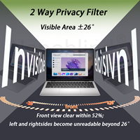 Filter Privasi Anti Mata-mata PET 2 Arah Anti Silau Cahaya Biru Perawatan Mata Transmisi Tinggi untuk Laptop Dell 14 Inci 16:10