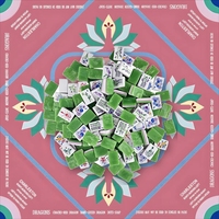 Mahjong américain 4 joueurs, 166 tuiles en acrylique marbré Rose Peacock, tapis de jeu antidérapant pour clubs et communautés, prêt à être expédié