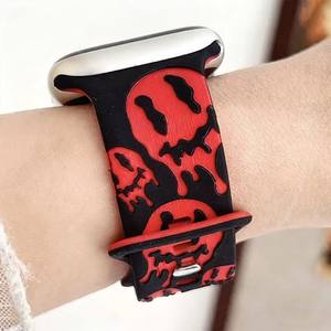 Nuevo patrón de Halloween tallado correa de silicona de dos colores para <span class=keywords><strong>Apple</strong></span> <span class=keywords><strong>Watch</strong></span> Series 11 10 <span class=keywords><strong>Ultra</strong></span> 2 49mm Correa pulsera - Product Image 4
