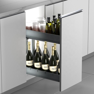 Modern 2-Tier Metal Sliding Storage Basket New Style Pull-Out <b>Kitchen</b> <b>Rack</b> Organizers for Cabinets Bottle <b>Rack</b> China Supplier Ki - Product Image 2