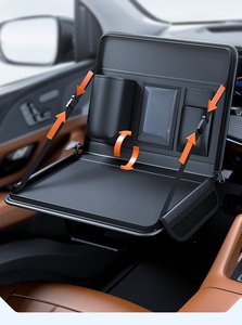 2025 Luxuriöser Multifunktionaler Leder-Auto-Organizer Faltbare Rücksitz-Aufbewahrungstasche mit Hängefunktion und Esstisch - Product Image 3