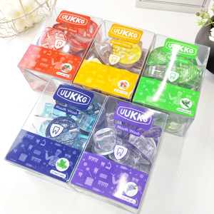 Bain de bouche jetable aux ingrédients naturels, saveur menthe, fraise, thé vert, lilas, pêche, format voyage, gobelet en gelée 15 ml * 20 - Product Image 1