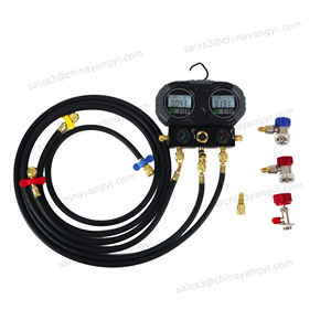 Manomètre numérique électronique pour collecteur de pression HVAC, testeur de pression de <span class=keywords><strong>recharge</strong></span> de réfrigérant, compatible R410A/R22, avec tuyau de 1,5 m et corps en aluminium - Product Image 4