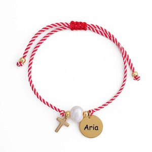 Pulsera de Disco con Nombre Personalizado Grabado, Pulsera de Cuerda Ajustable de Acero Inoxidable, Joyería de Moda Unisex para Regalo - Product Image 1