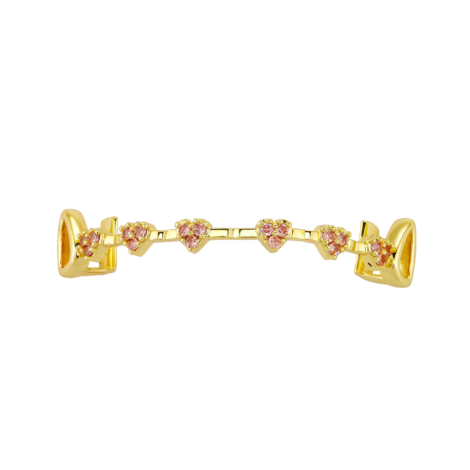 Dents supérieures de forage rose doré-2 dents gencives