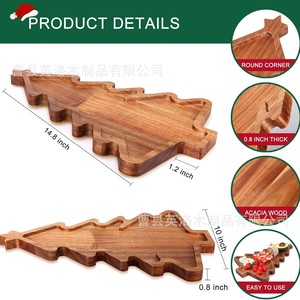 Bandeja para Servir con Diseño de Árbol de Navidad, Color Madera Natural, Decorativa, para Uso en Restaurantes - Product Image 3