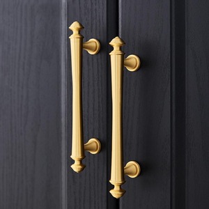 Poignées de meuble vintage européennes en laiton massif, boutons de tiroir en cuivre pour armoires de cuisine et de chambre à coucher et commodes - Product Image 4