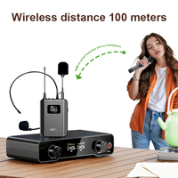 Système de micro sans fil double canal, sortie XLR équilibrée, 15 canaux, portée de 100 m pour table de mixage