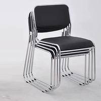 Chaises d'attente modernes et peu encombrantes en cuir PU, chaise de visiteur à profil bas, sans accoudoirs, chaise de bureau mince