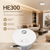 Capteur de présence humaine multi-IR HE300 Zigbee 3.0, détecteur de mouvement radar à ondes millimétriques 24 GHz avec contrôle par application, pour la domotique