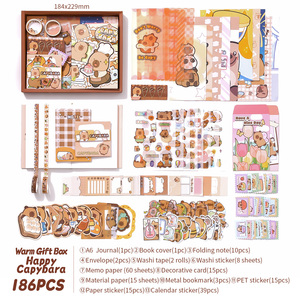Kit <span class=keywords><strong>de</strong></span> Suministros para Scrapbooking con Estética Vintage - Caja <span class=keywords><strong>de</strong></span> Regalo para Coser, Diario con Cubierta <span class=keywords><strong>de</strong></span> Papel, Papel para Scrapbooking Rosa, Cuaderno A6 con Cuadrícula - Product Image 3