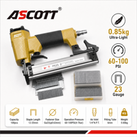 Cloueur pneumatique professionnel ASCOTT P625 de calibre 23 sans tête pour le travail du bois délicat, la menuiserie, les meubles et les garnitures