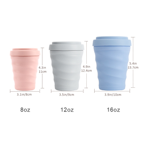 Taza de café de silicona <span class=keywords><strong>apta</strong></span> para lavavajillas y microondas, tazas de café reutilizables portátiles de 12 oz - Product Image 6