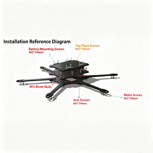 Chasis de Dron FPV GX V6 de 6 Ejes, Marco de Fibra de Carbono de 10 Pulgadas para Dron de Carreras FPV, Marco Completo y Placa de Brazo para Modelo de Aeronave RC - Product Image 4