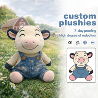 Juguete de Peluche de Vaca Sentada, de Tela de Felpa Premium, Relleno de Algodón PP, con Peso para Mayor Comodidad, Personalizable