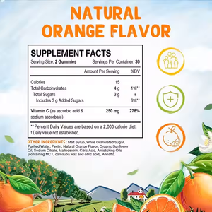 Gomitas de Vitamina C con <span class=keywords><strong>Ácido</strong></span> <span class=keywords><strong>Ascórbico</strong></span> para Reforzar el Sistema Inmunitario, Marca Privada OEM, para Niños, Adolescentes y Adultos - Product Image 4
