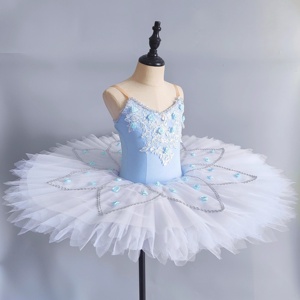 Vestido de Ballet Azul Claro para Niñas, Vestido de Tutú Hinchado de <span class=keywords><strong>Cisne</strong></span> Pequeño, Disfraz de Actuación en Escenario, Tutú de Ballet Barato - Product Image 2