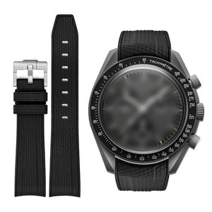 <span class=keywords><strong>Correa</strong></span> de <span class=keywords><strong>Reloj</strong></span> de Repuesto de Goma Curva con Hebilla de Metal para Omega X <span class=keywords><strong>Swatch</strong></span> Speedmaster 20mm, Correas de <span class=keywords><strong>Reloj</strong></span> de Silicona de Lujo - Product Image 1